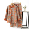 Retro Floral Theme Pamuk Pijama Takımı